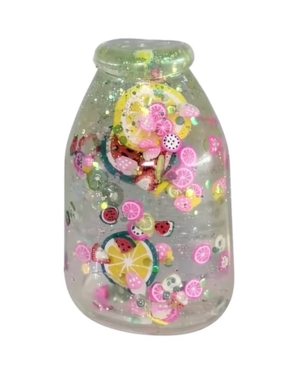 Clear Fruit Confetti Sensory Bottle - squishy toy